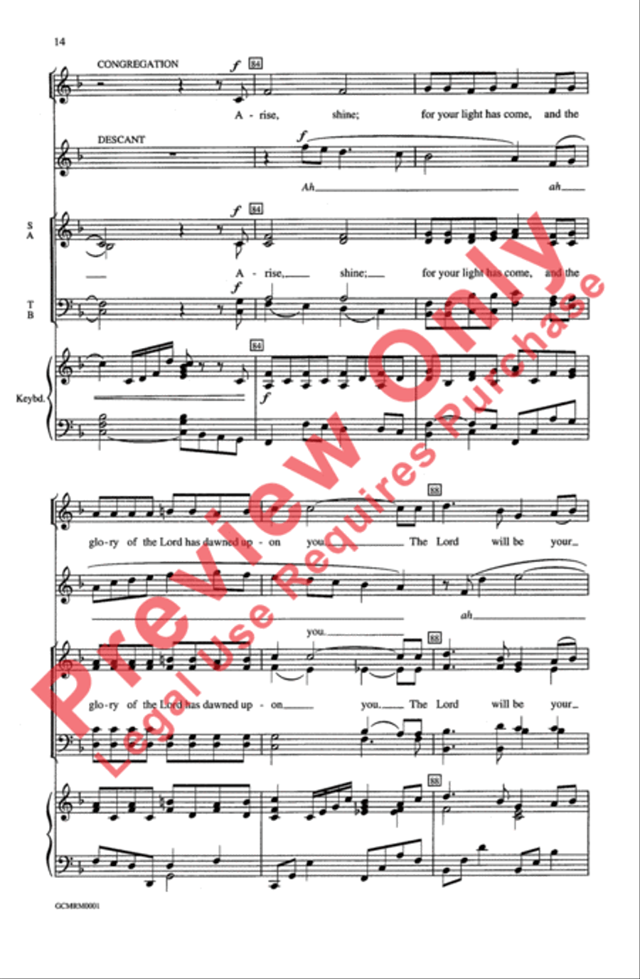 The Third Song of Isaiah (Arise, Shine; for Your Light Has Come) 4-Part scores gallery preview page 14