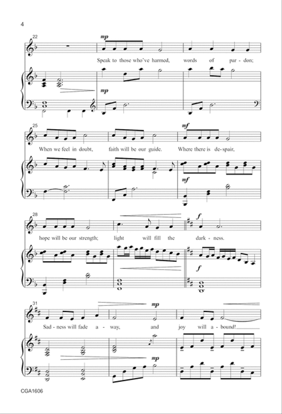 Prayer of St. Francis - Choral Score - Unison Unison Choir scores gallery preview page 4