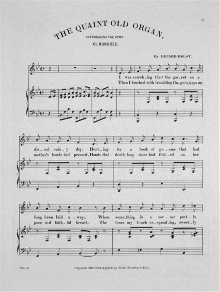 The Quaint Old Organ. Introducing the Hymn of 