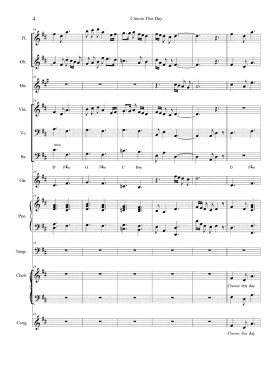 Choose This Day (Score & instrumental parts) Large Ensemble scores gallery preview page 4