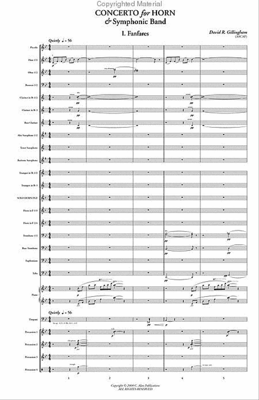 Concerto for Horn & Symphonic Band Concert Band scores gallery preview page 2