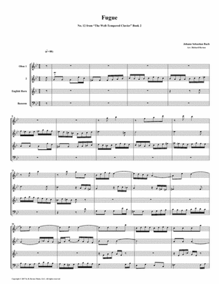 Fugue 12 from Well-Tempered Clavier, Book 2 (Double Reed Quartet)