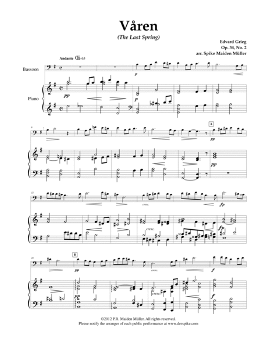 Våren (The Last Spring) Bassoon scores gallery preview page 2
