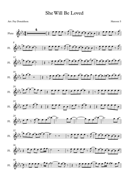 She Will Be Loved (Maroon 5) - Flute/Violin image number null