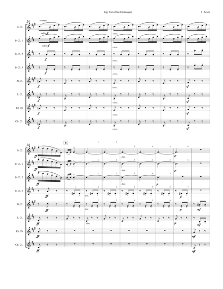 Bartok - Egy Torz (One Grotesque) for Clarinet Choir image number null