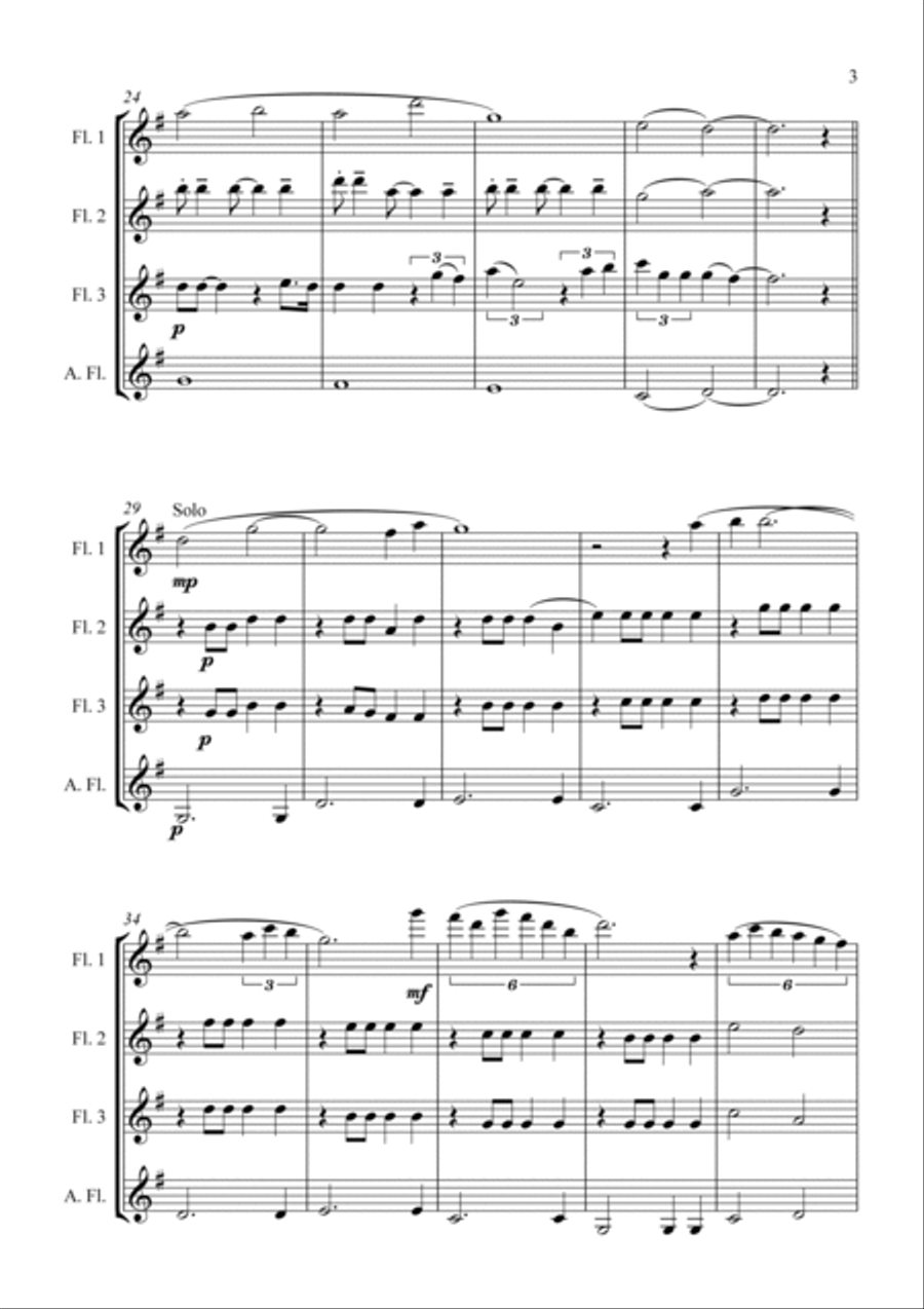 Time To Say Goodbye Flute Quartet scores gallery preview page 5