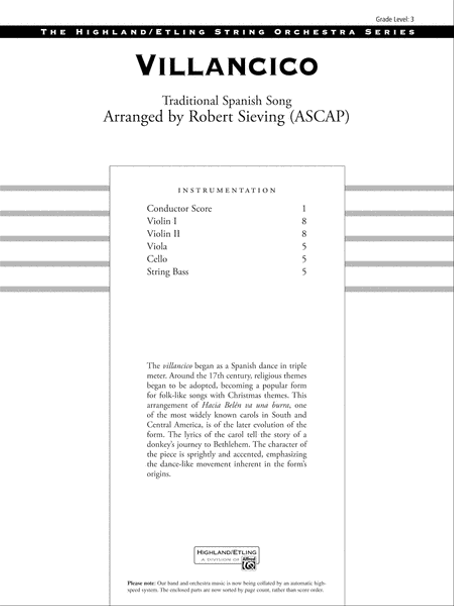 Villancico: Score String Orchestra scores gallery preview page 1