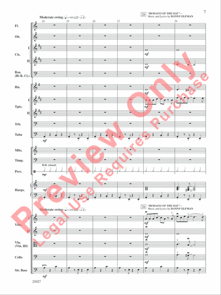 Selections form Tim Burton's Corpse Bride Full Orchestra scores gallery preview page 8