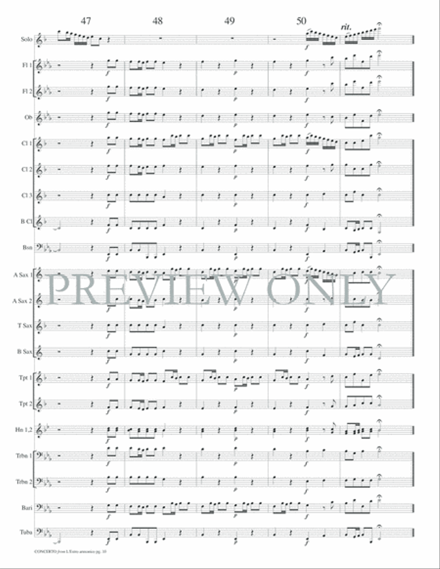 Concerto from L'Estro armonico Concert Band scores gallery preview page 13