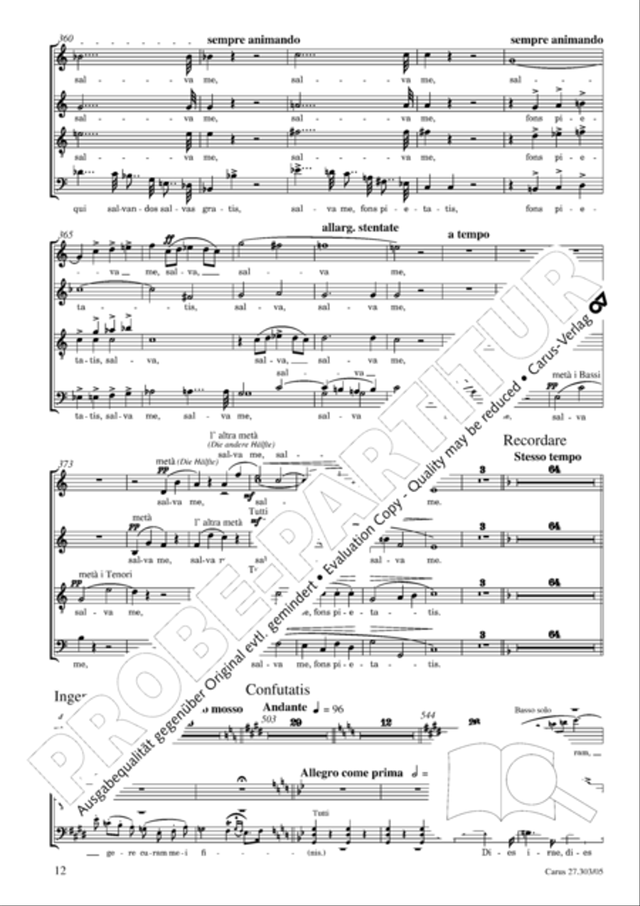 Messa da Requiem 4-Part scores gallery preview page 13