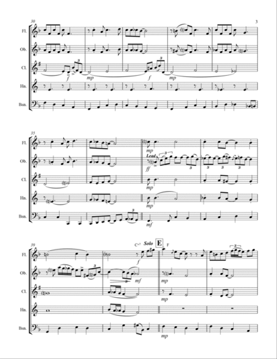 Sentimental Journey Woodwind Quintet scores gallery preview page 4