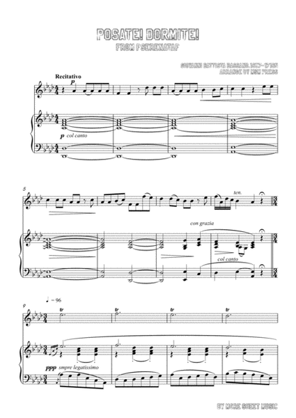 Bassani-Posate! Dormite! , for Violin and Piano image number null