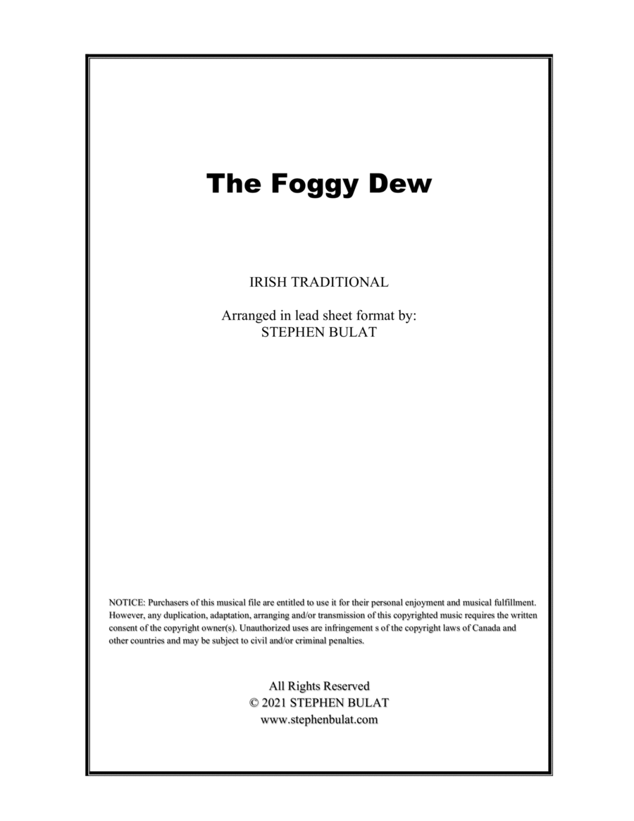 The Foggy Dew (Sinead O'Connor, The Chieftains) - Lead sheet (key of Bm) Large Ensemble scores gallery preview page 1