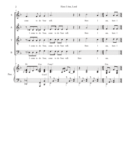 Here I Am, Lord (Vocal Quartet - (SATB) image number null