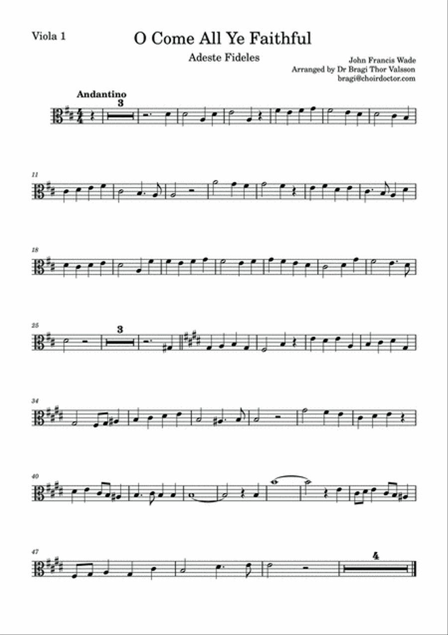 O Come All Ye Faithful - two Violas with Piano accompaniment String Duet scores gallery preview page 5