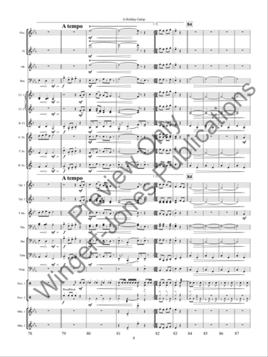 A Holiday Galop Concert Band scores gallery preview page 11