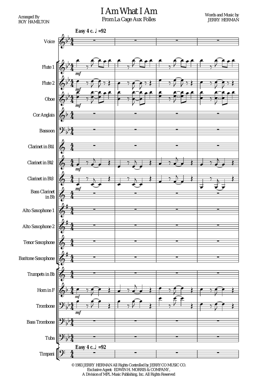 I Am What I Am Concert Band scores gallery preview page 1