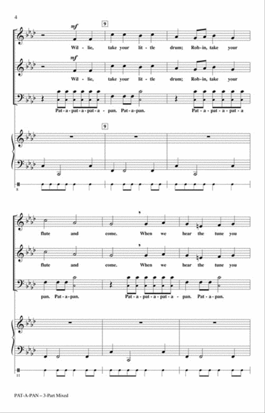 Pat-a-Pan Pat-a-Pan Choir scores gallery preview page 3