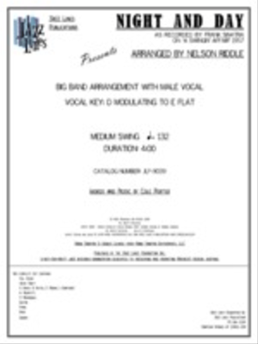 Night and Day Night and Day Orchestra scores gallery preview page 1