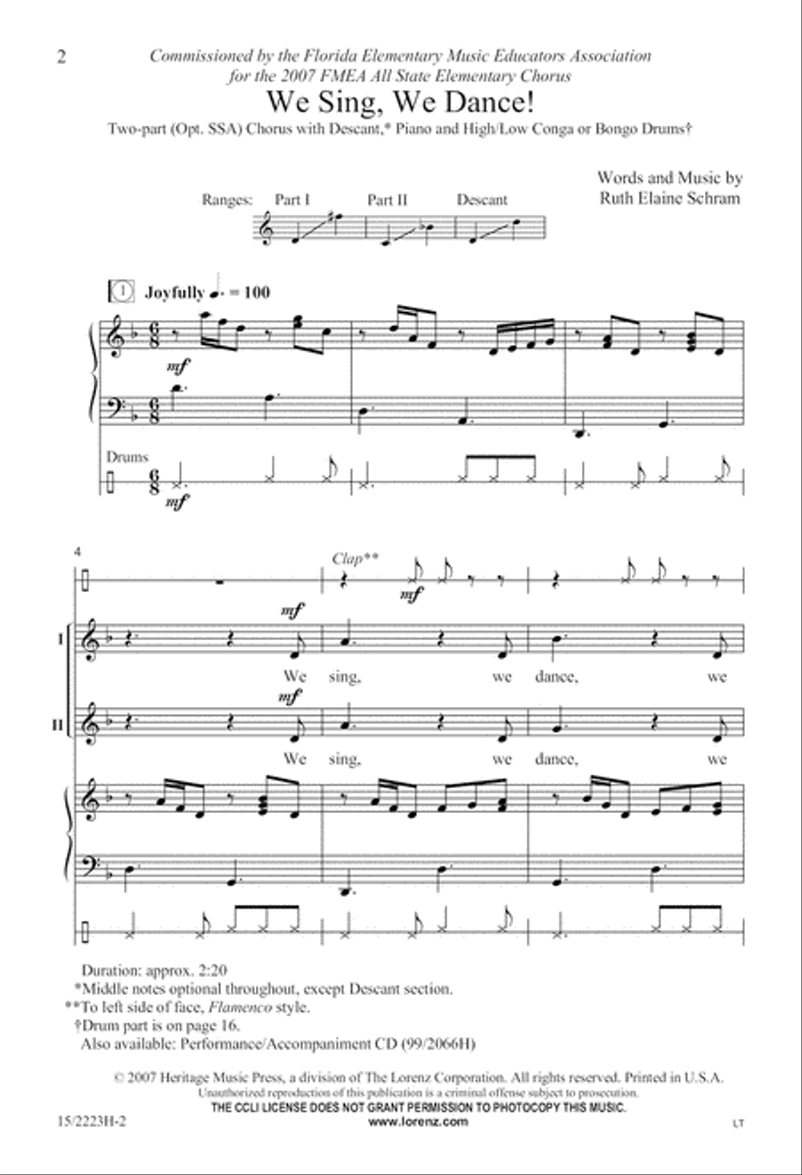 We Sing, We Dance! SSA scores gallery preview page 3