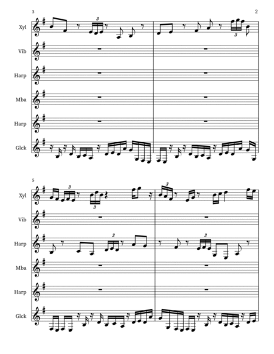 Form 'R' for Hrpschrd, Pitched Prcssn Small Ensemble scores gallery preview page 2