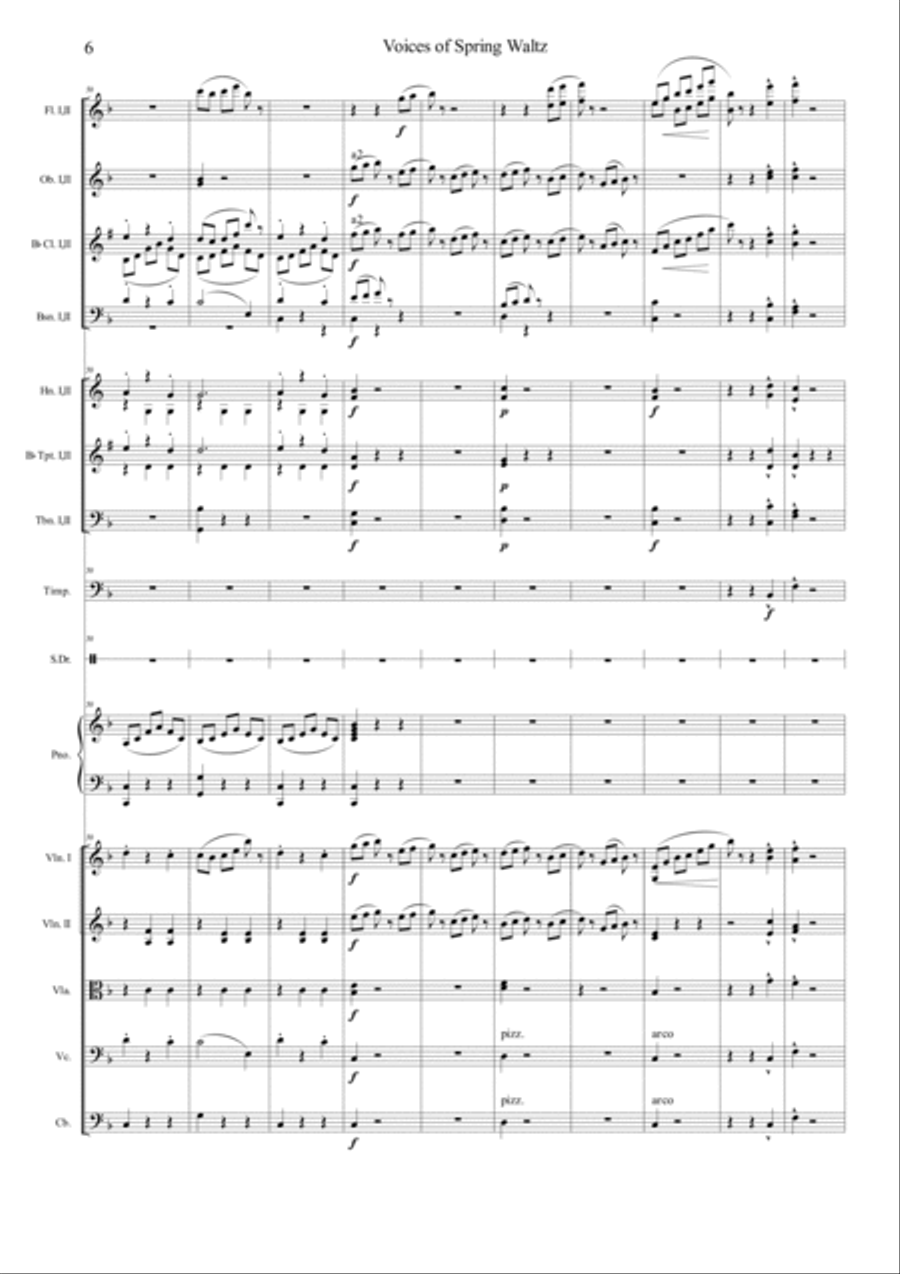Voice of Spring Waltz Orchestra scores gallery preview page 6