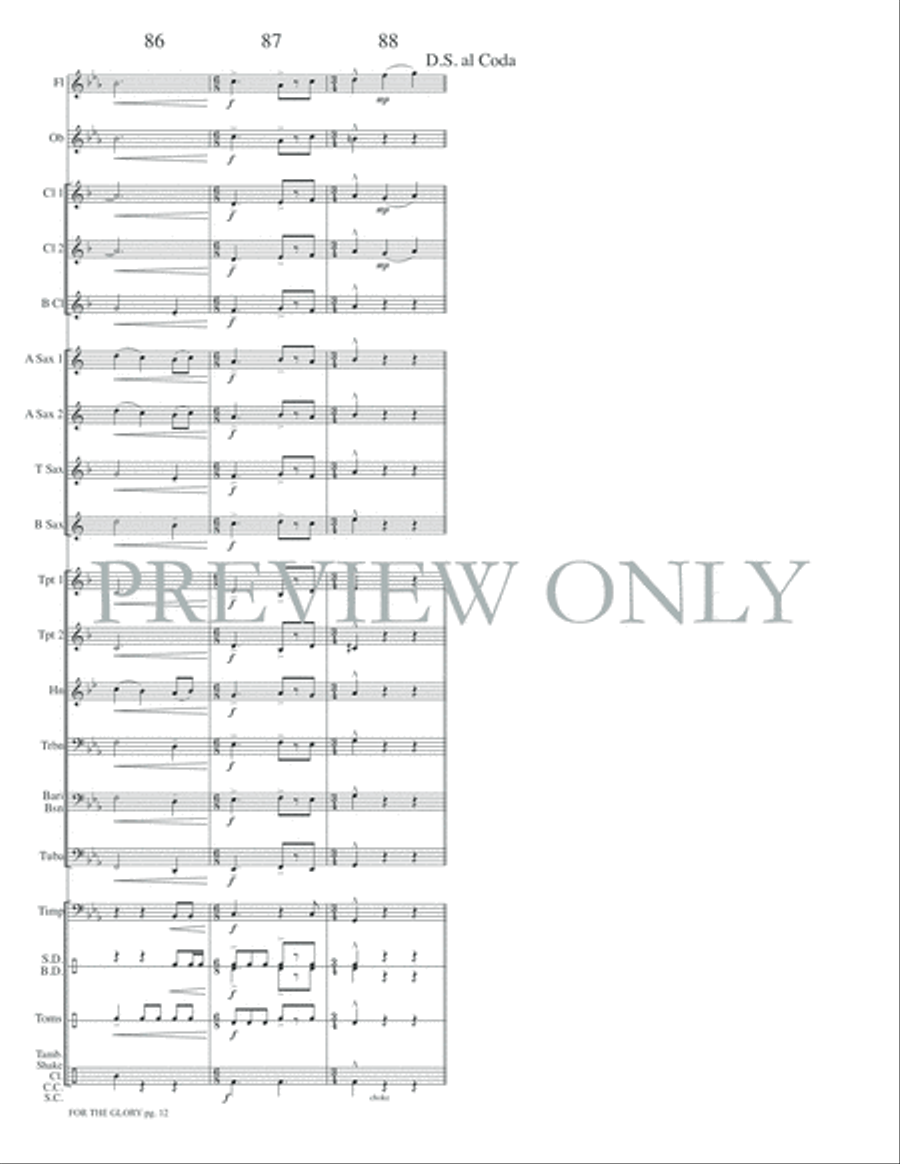 For the Glory For the Glory Concert Band scores gallery preview page 15