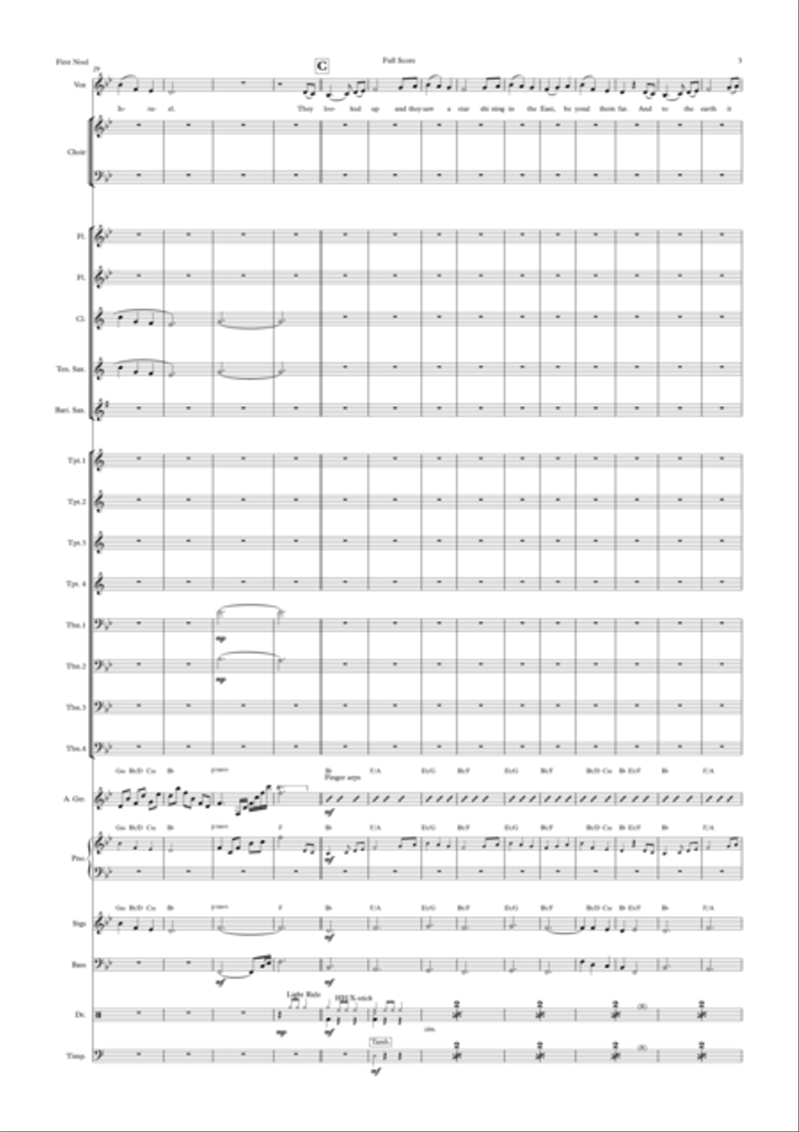 The First Noel Female Vocal, Choir and Big Band. Key of Bb Choir scores gallery preview page 3
