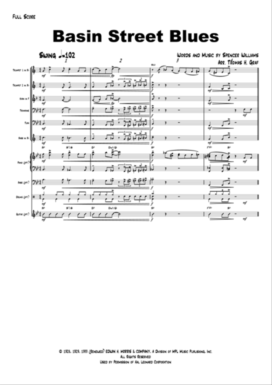 Basin Street Blues Horn scores gallery preview page 1