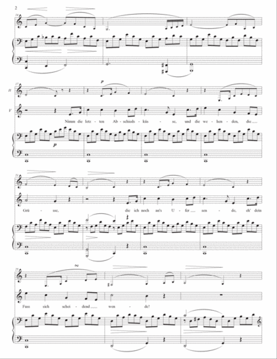 SCHUBERT: Auf dem Strom, D. 943 (transposed to C major) Voice scores gallery preview page 3