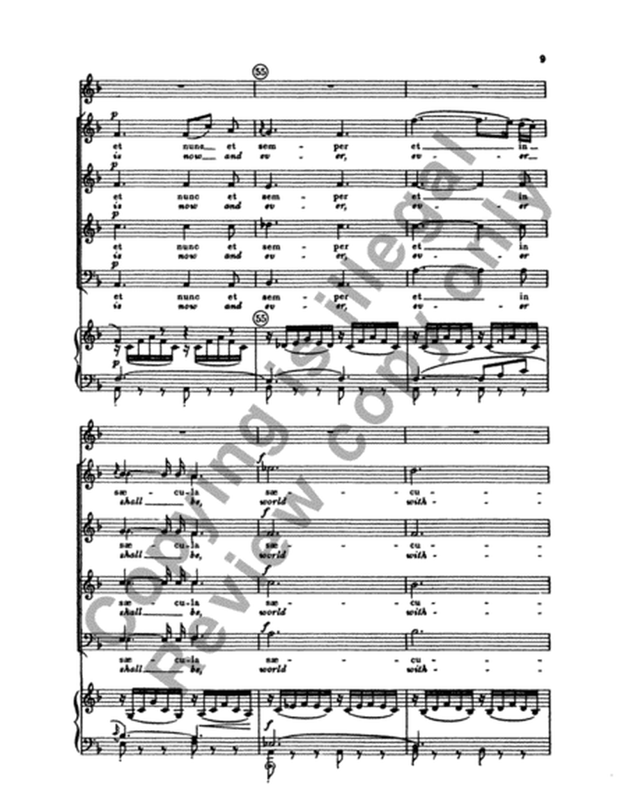Vesperae solennes de Confessore: Laudate Dominum (O Praise Jehovah), K. 339 (KeyboardVocal Score)