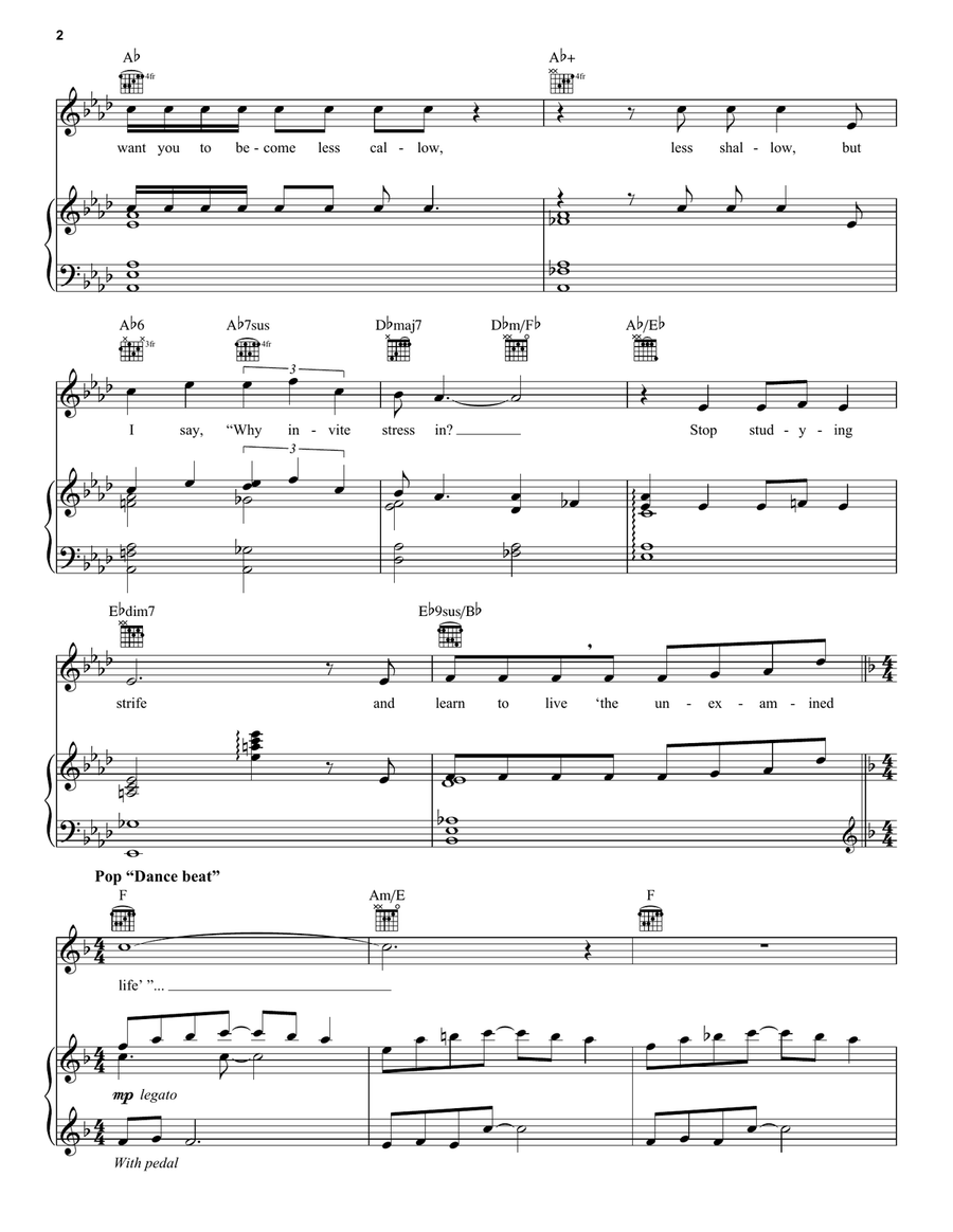 Dancing Through Life (from Wicked) Piano, Vocal, Guitar scores gallery preview page 2