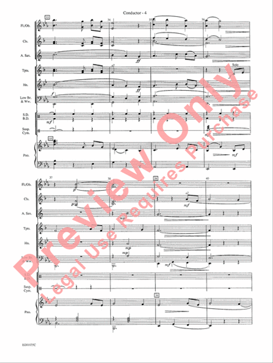 Amazing Grace Concert Band scores gallery preview page 7