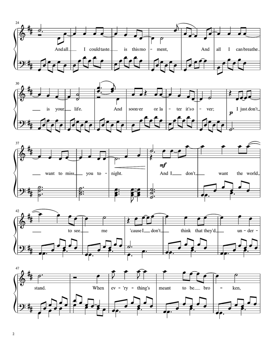 Iris Piano Solo scores gallery preview page 3