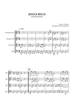 Jingle Bells for Brass Quartet in F major