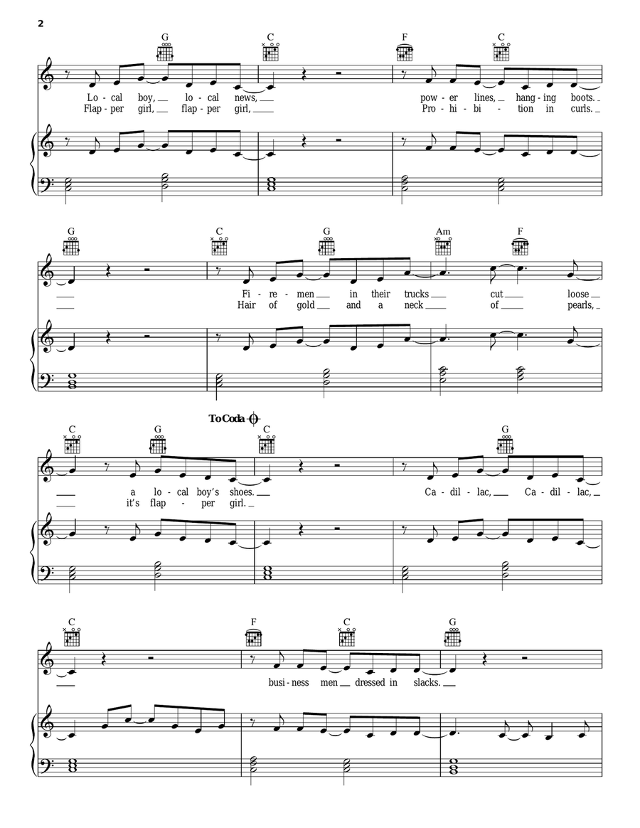 Flapper Girl Flapper Girl Piano, Vocal, Guitar scores gallery preview page 2