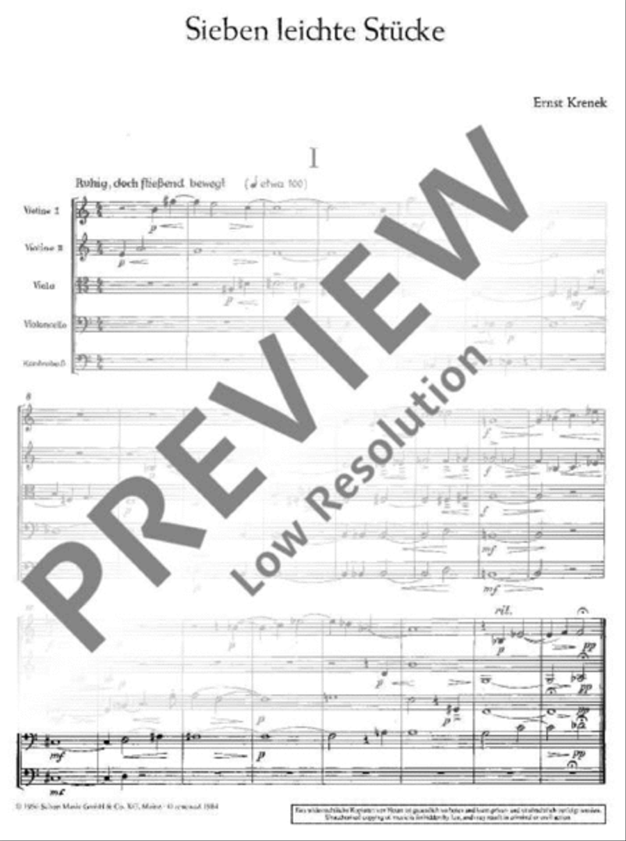 Sieben leichte Stücke String Orchestra scores gallery preview page 4