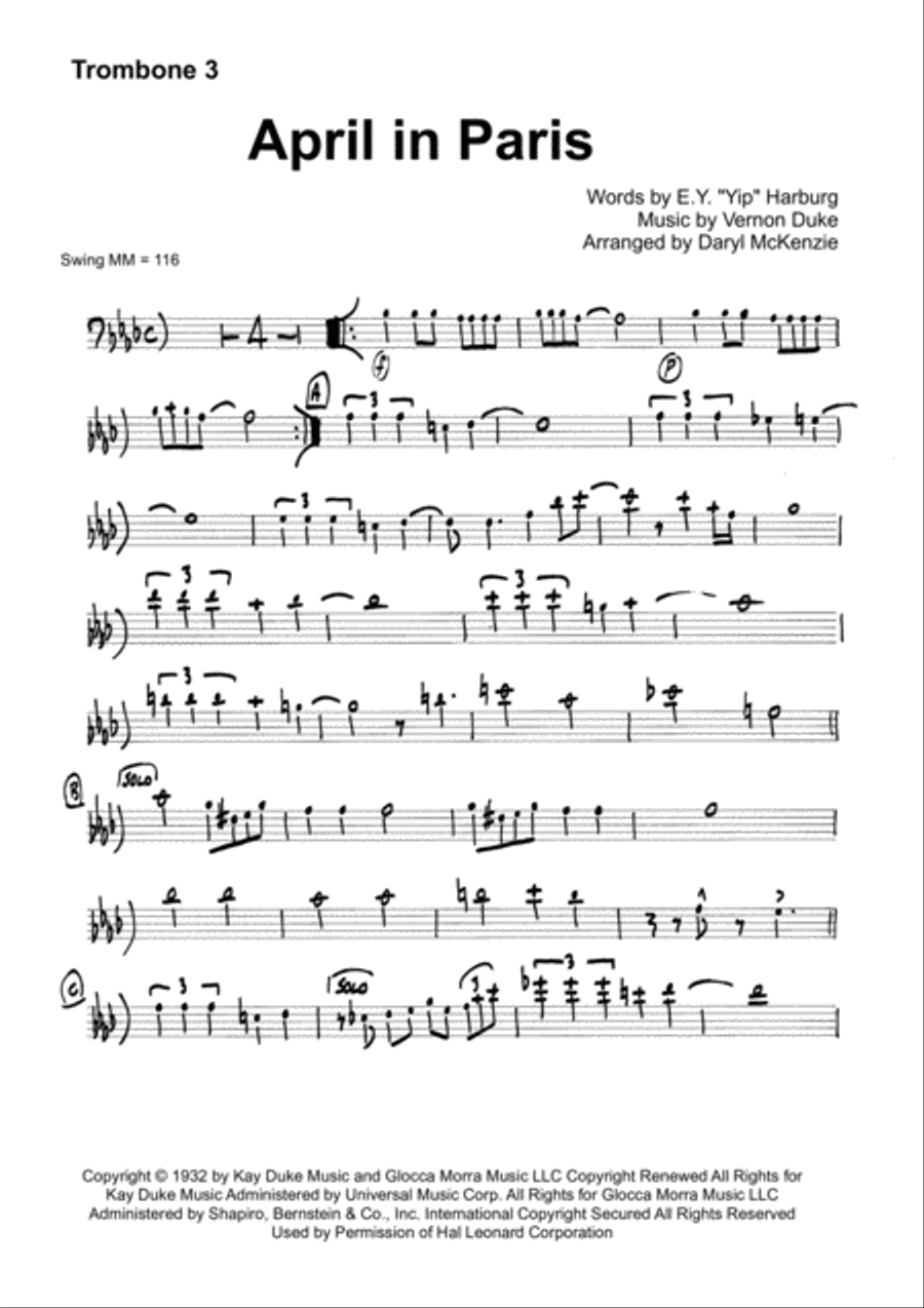 April In Paris April In Paris Brass Quintet scores gallery preview page 5