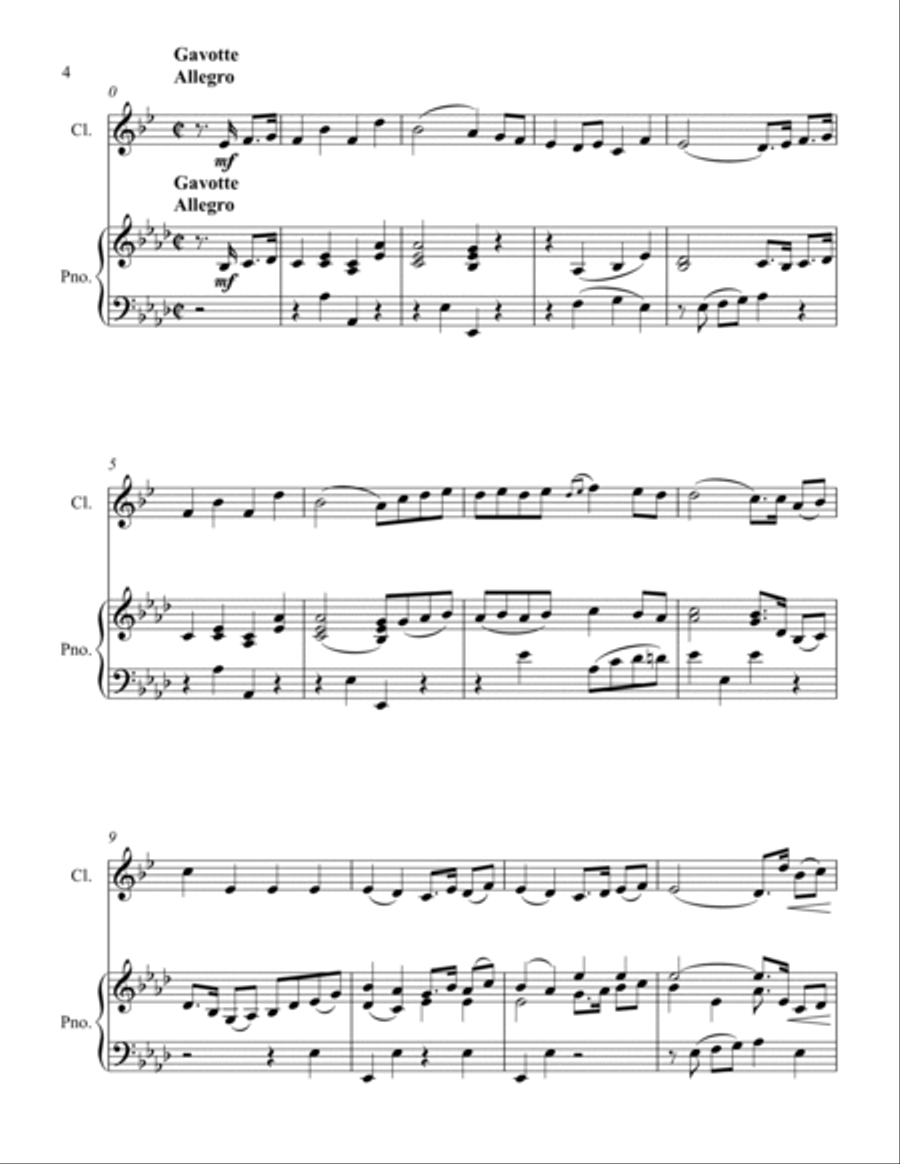 Andante and Gavotte from Alceste Clarinet Solo scores gallery preview page 4