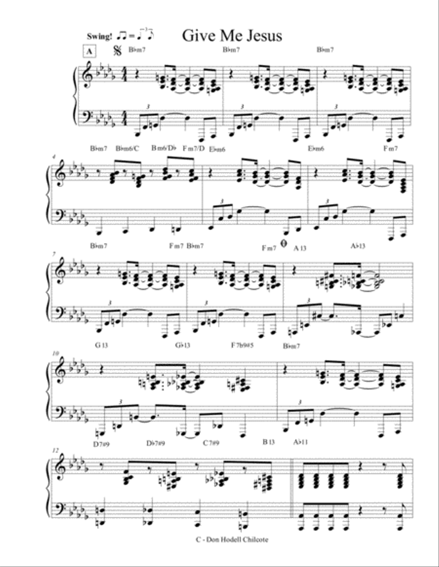 Give Me Jesus Piano Solo scores gallery preview page 2