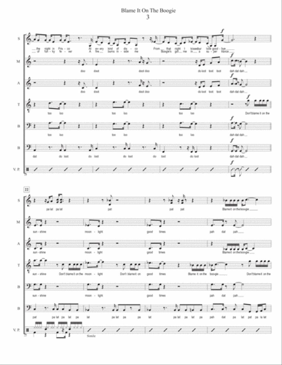 Blame It On The Boogie Divisi scores gallery preview page 3