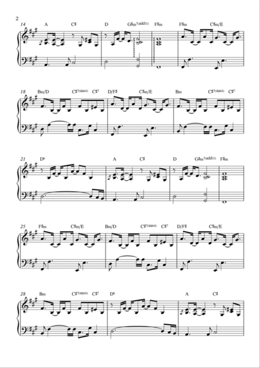 Shape Of My Heart Piano Solo scores gallery preview page 2