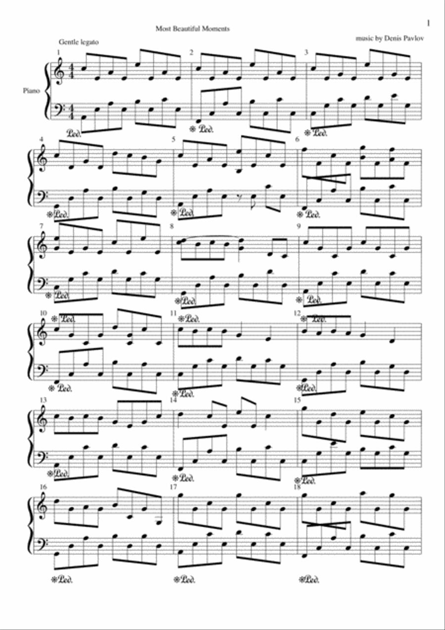 Most Beautiful Moments Piano Solo scores gallery preview page 1