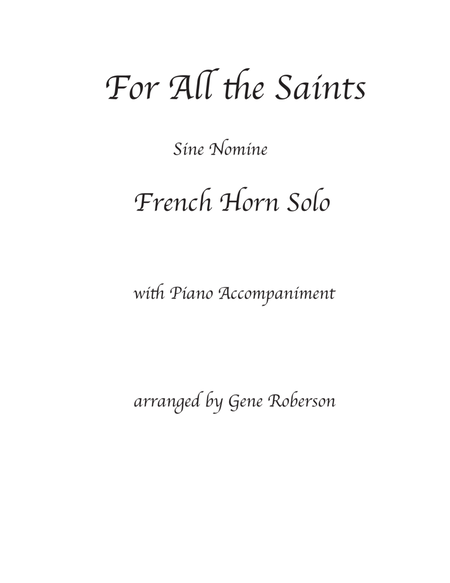 For All the Saints French Horn Solo