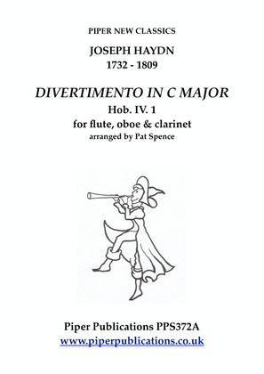 Book cover for HAYDN: DIVERTIMENTO IN C MAJOR Hob.IV. 1 for flute, oboe & clarinet