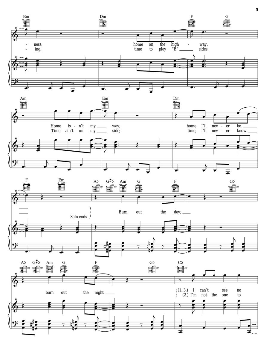 Burning For You Burning For You Piano, Vocal, Guitar scores gallery preview page 3