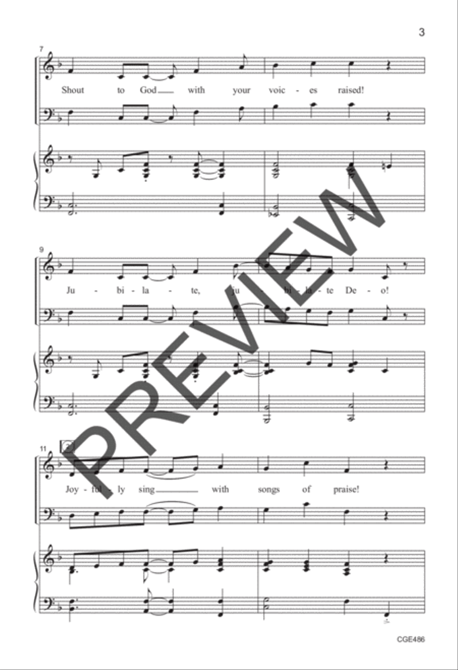 Jubilate Deo (SATB) Jubilate Deo (SATB) 4-Part scores gallery preview page 3