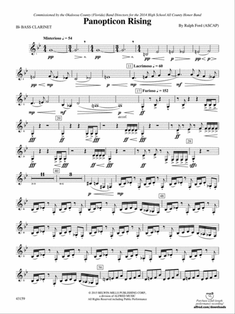 Panopticon Rising: B-flat Bass Clarinet Concert Band scores gallery preview page 1