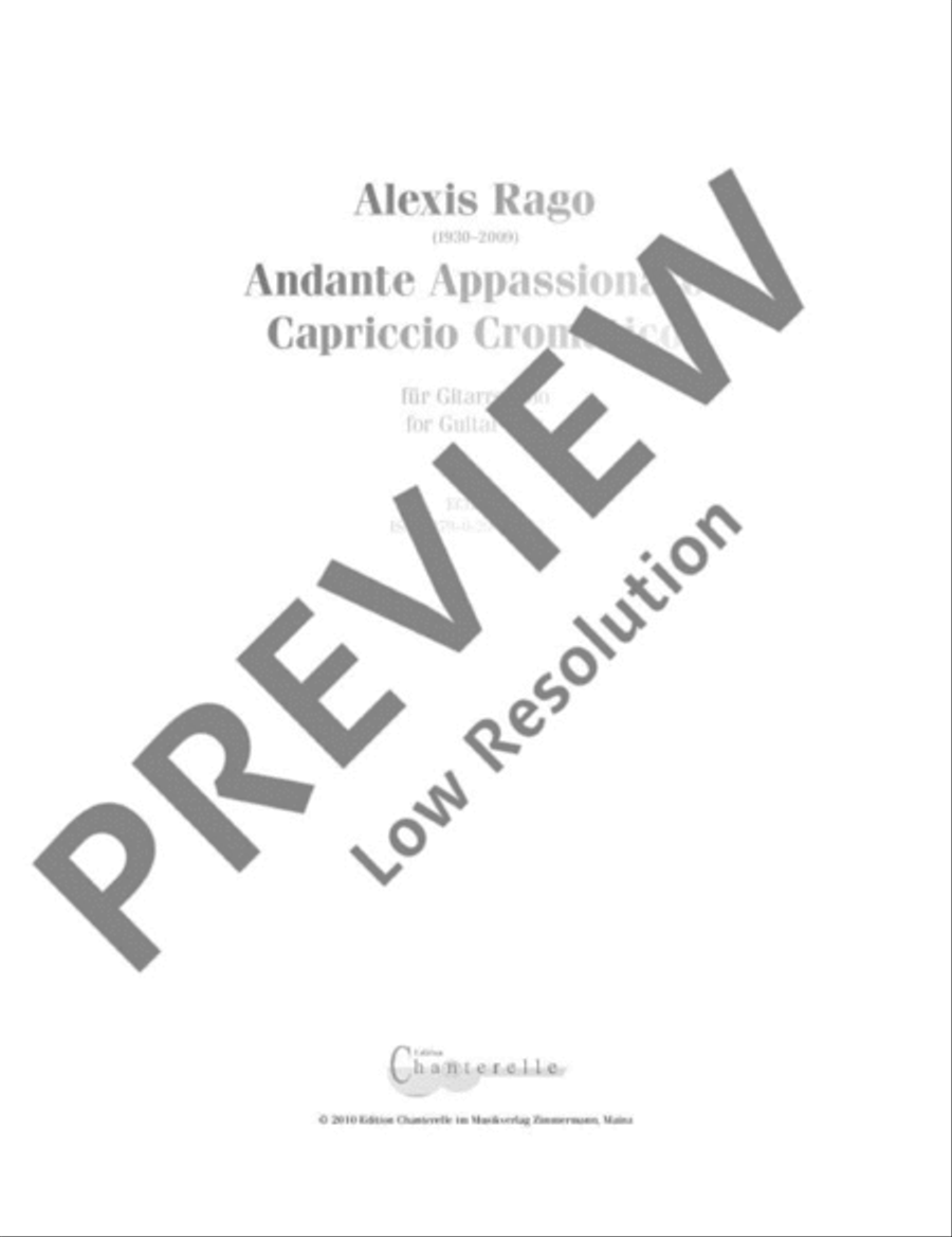 Andante Appassionato / Capriccio Cromatico Classical Guitar scores gallery preview page 2