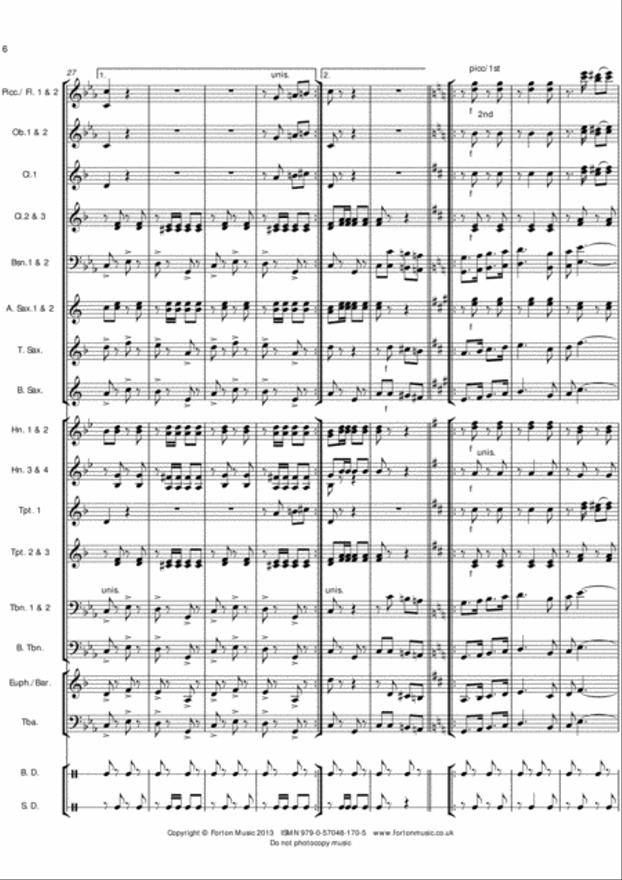The Djebels for Concert Band Concert Band scores gallery preview page 6